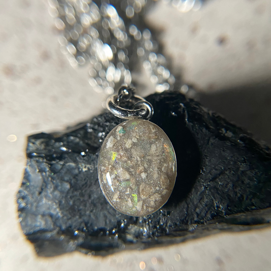 Kaia Pendant necklace worn, memory kept close to the heart