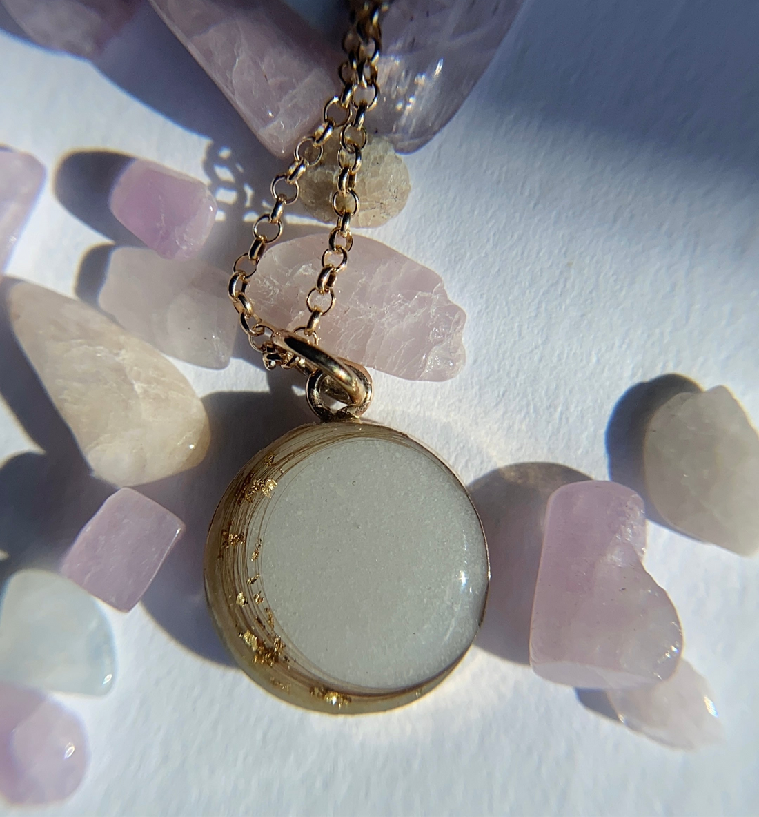 breastmilk and hair keepsake necklace