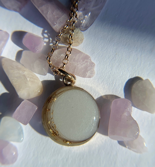 breastmilk and hair keepsake necklace