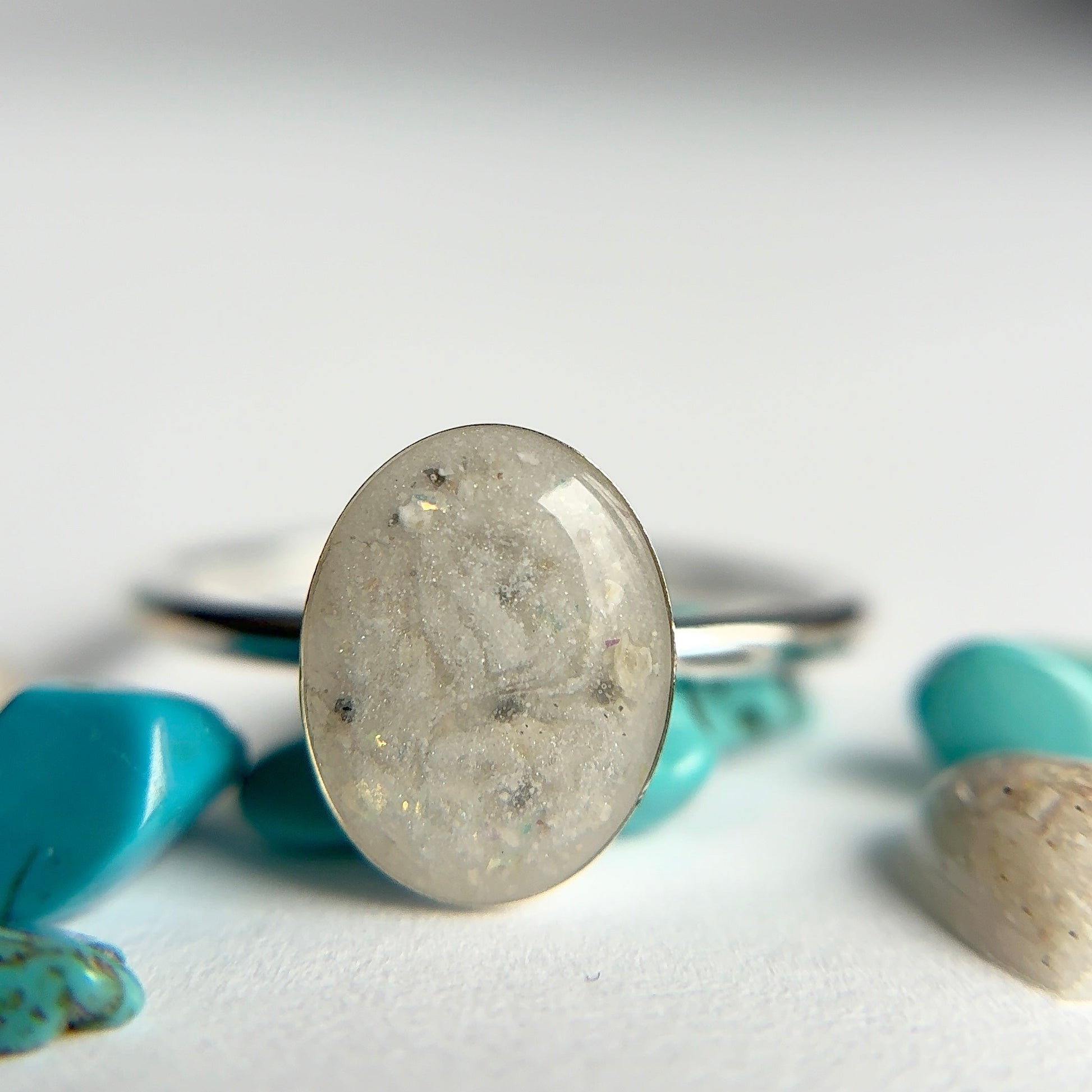 Breastmilk and cremation ash keepsake ring