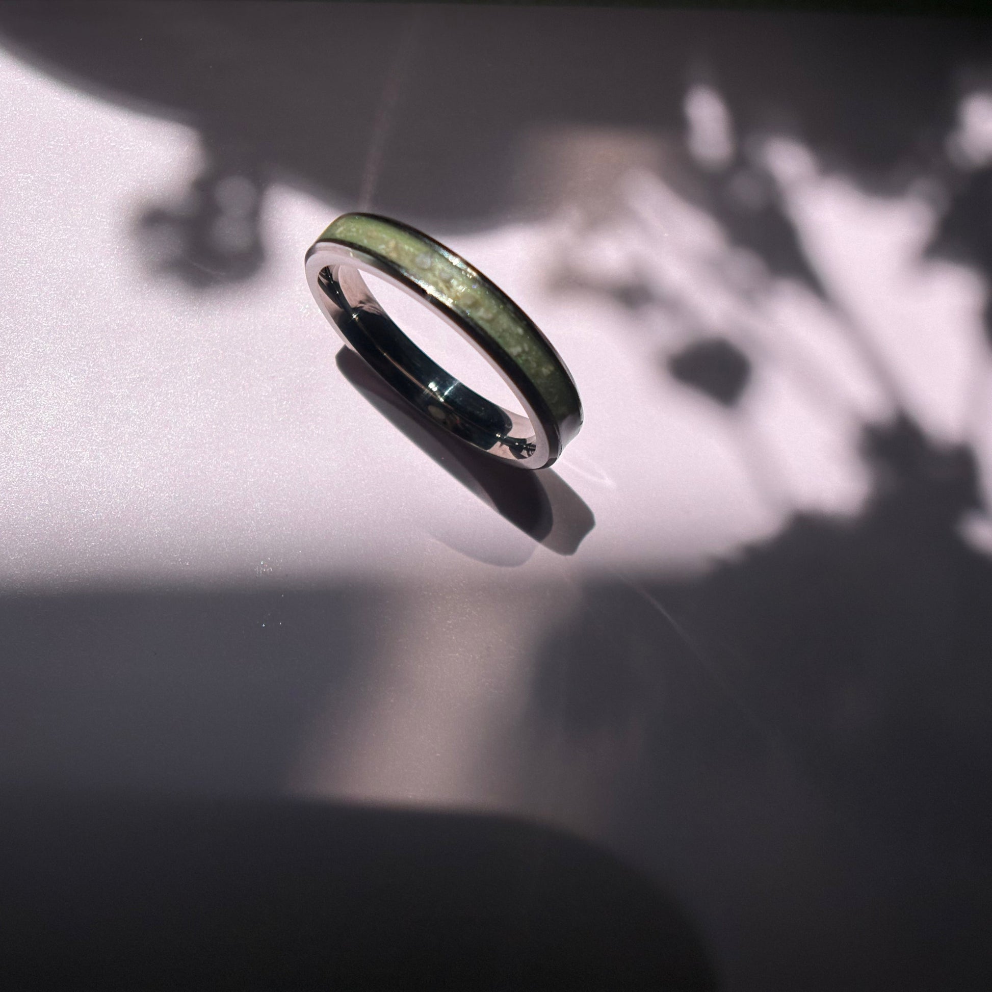 Cremation memorial inlay Ring 