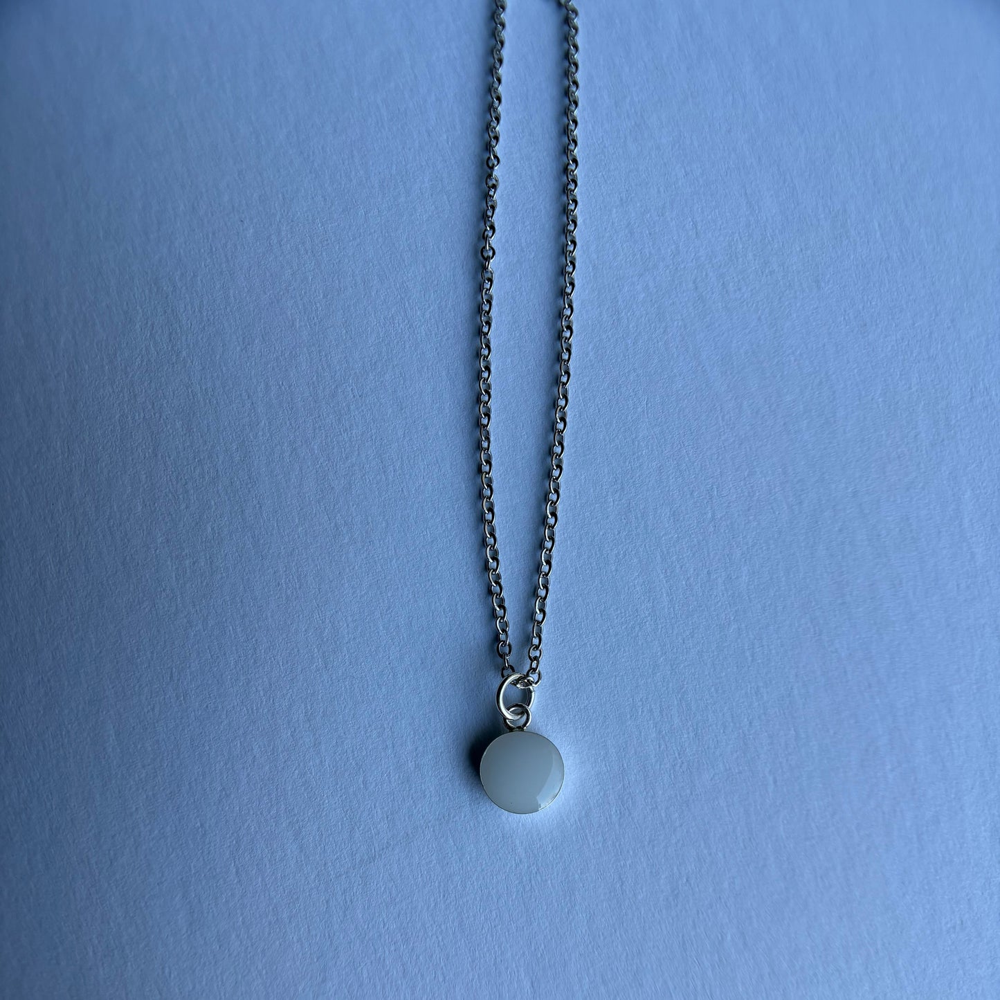 Small silver or gold Round Pendant with ashes or breastmilk memorial necklace