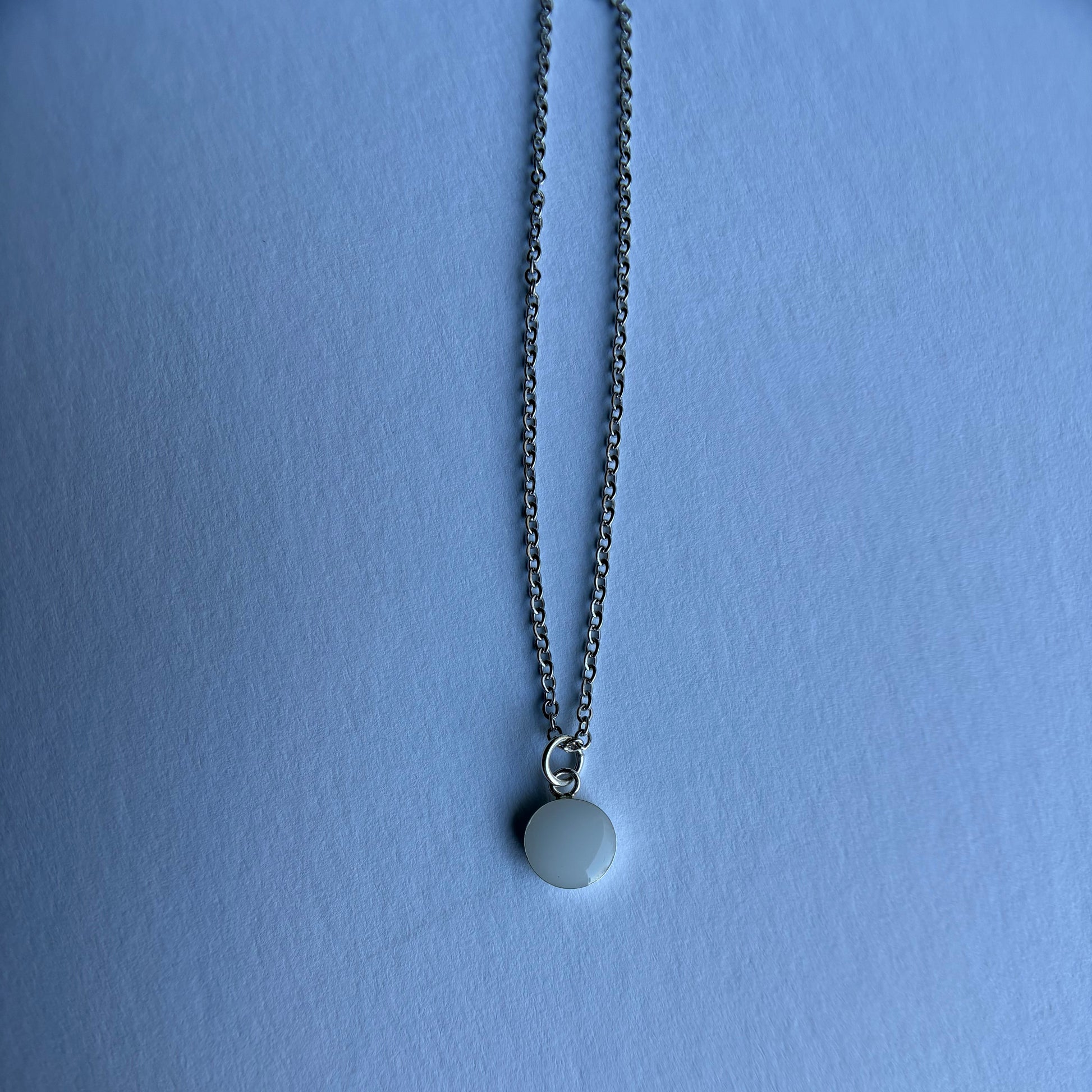 Small silver or gold Round Pendant with ashes or breastmilk memorial necklace