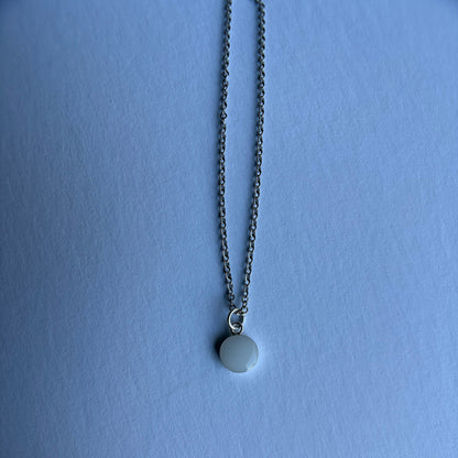 Small silver or gold Round Pendant with ashes or breastmilk memorial necklace
