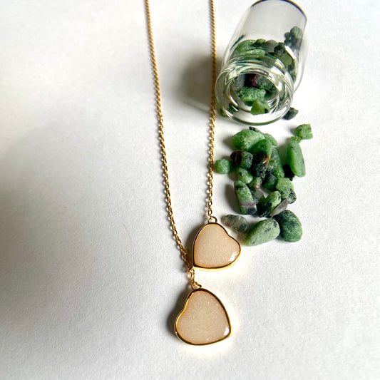 double heart keepsake necklace pendant for breastmilk or ashes