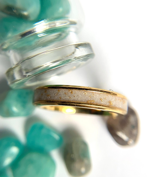 breastmilk or cremation ash inlay channel ring keepsake
