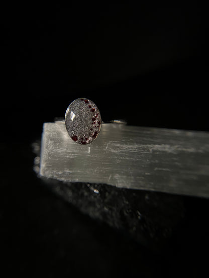 Charlotte Single Band Ring preserving ashes or breastmilk, crystal-infused memorial jewelry
