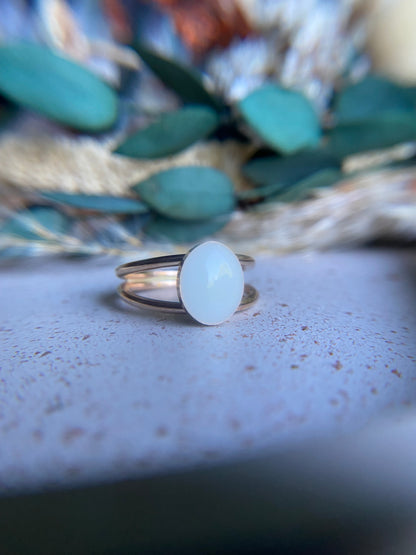 Emery Double Band Ring with two remembered inclusions, handcrafted memorial jewelry