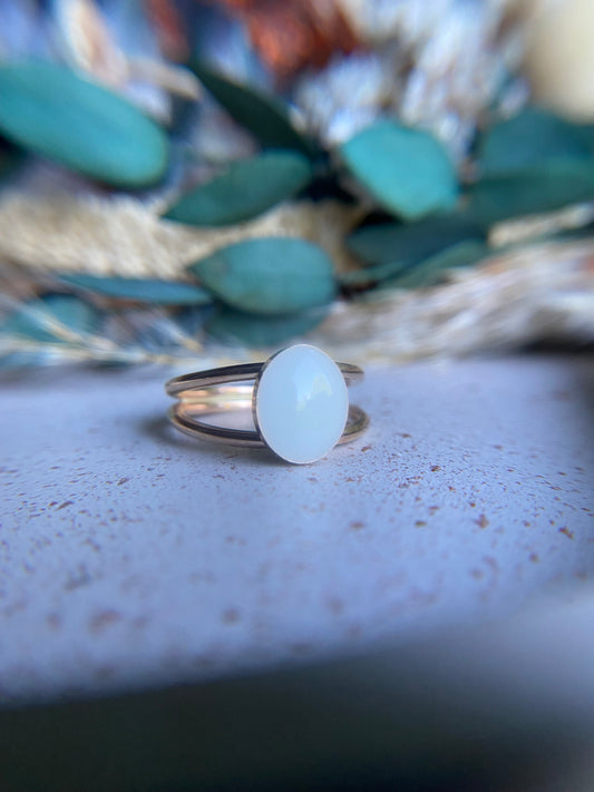 Emery Double Band Ring with two remembered inclusions, handcrafted memorial jewelry