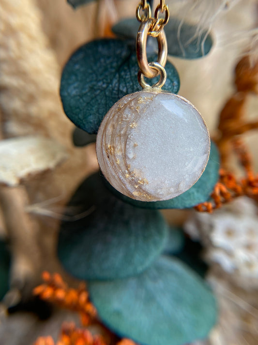 Haley Round Pendant designed to hold breastmilk or ashes, memory keepsake with crystal energy