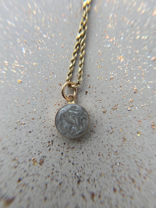 Haley Pendant necklace worn, preserving precious memory inclusion