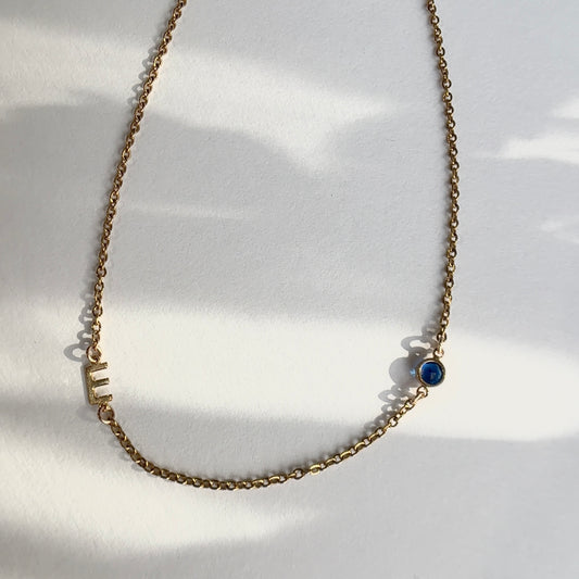 dainty gold letter personalized necklace