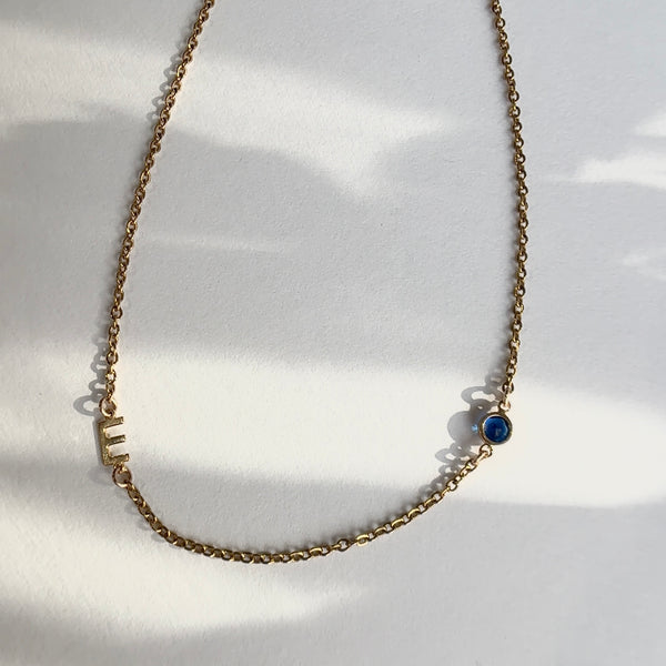 dainty gold letter personalized necklace