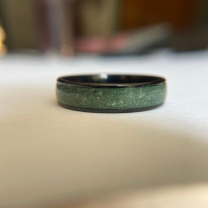 mens cremation keepsake ring inlay channel